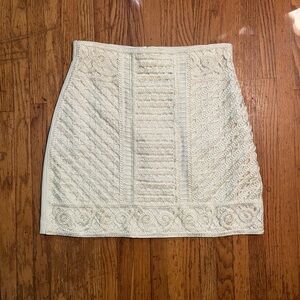 H&M Cream Textured Mini Skirt